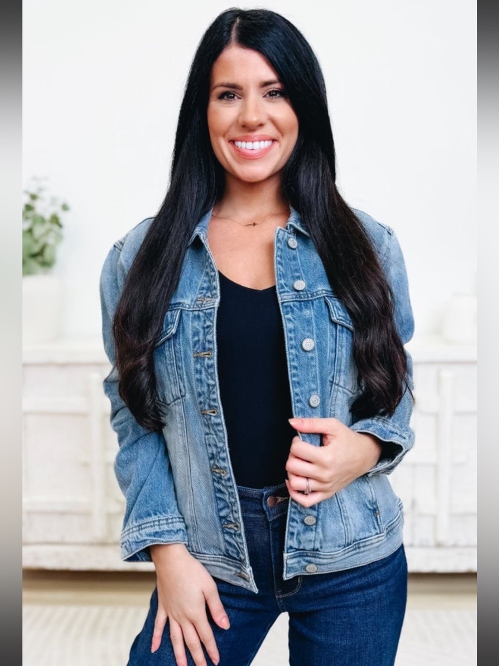 NWT Judy Blue Denim Jacket Faded Light Wash